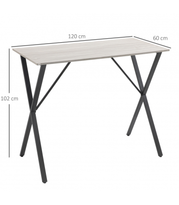 120 cm Rectangular Breakfast Bar Table for 4 People, Steel Legs, White