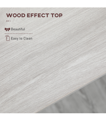 120 cm Rectangular Breakfast Bar Table for 4 People, Steel Legs, White