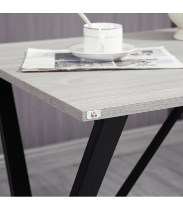 120 cm Rectangular Breakfast Bar Table for 4 People, Steel Legs, White