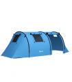 Outsunny 2 Room Camping Family Tent for 3-4 Man, 3000mm Waterproof, Sky Blue