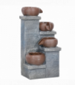 Outsunny Solar Water Feature 4 Tier Cascade Water Fountain with LED Lights