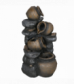 Outsunny Solar Water Feature with LED Lights and Pump 4 Tier Water Fountain