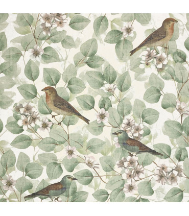 Birds & Blossoms Green sw12