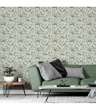Birds & Blossoms Green sw12