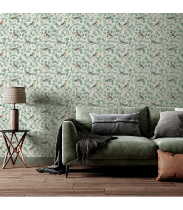 Birds & Blossoms Green sw12