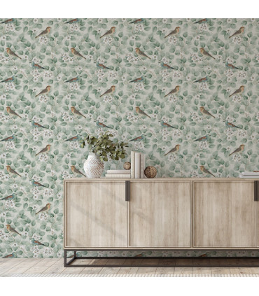 Birds & Blossoms Green sw12