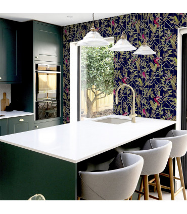 Deco Tropical Navy/Gold sw12