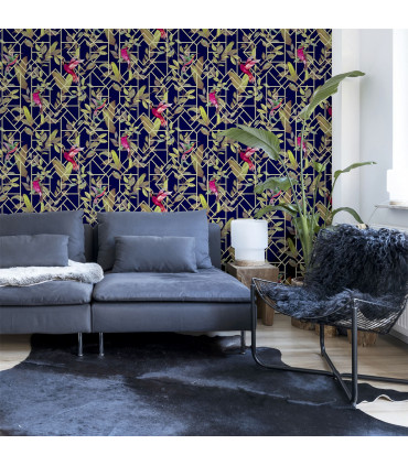 Deco Tropical Navy/Gold sw12