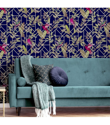 Deco Tropical Navy/Gold sw12