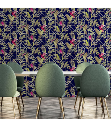 Deco Tropical Navy/Gold sw12