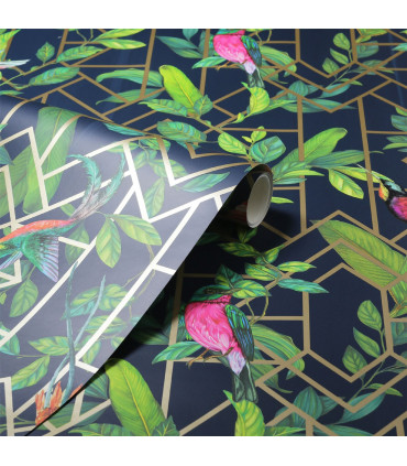 Deco Tropical Navy/Gold sw12