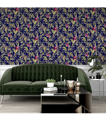 Deco Tropical Navy/Gold sw12