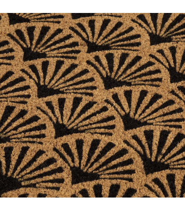Astley Scallop Deco Latex Backed Coir 45x75cm Black Doormat