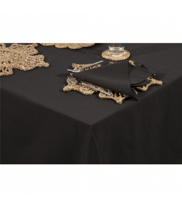 Avon 100% Cotton 240x140cm Black Tablecloth
