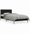 vidaXL Bed Frame Black 90x200 cm Engineered Wood and Metal