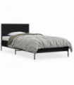vidaXL Bed Frame Black 90x190 cm Single Engineered Wood and Metal