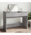 vidaXL Dressing Table with Mirror Concrete Grey 100x45x76 cm
