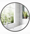 HOMCOM Round Bathroom Mirror, Modern Wall Mirror Aluminium Frame, 70 x 70cm
