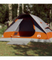 vidaXL Camping Tent Dome 4-Person Grey and Orange Waterproof