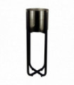 Tall Black Stand with Silver Metal Planter 62cm x 18cm