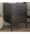 vidaXL Bedside Cabinet Black 36x39x50.5 cm Steel