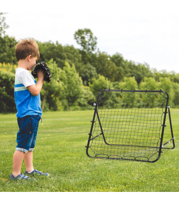 HOMCOM Rebounder Net Goal for Kids Adults Baseball Football Training Black