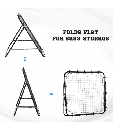 HOMCOM Rebounder Net Goal for Kids Adults Baseball Football Training Black