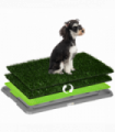 PawHut Dog Toilet with 2 Packs Artificial Grass Pads, 67 x 41cm, Green