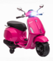 AIYAPLAY Vespa Licensed 12V Kids Electric Motorbike w/ 2 Training Wheels - Pink