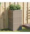 vidaXL Garden Planter Grey 40x40x80 cm Poly Rattan
