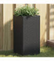 vidaXL Garden Planter Black 30x30x60 cm Poly Rattan