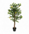 vidaXL Artificial Lemon Tree with 3 Trunks Green 120 cm PP