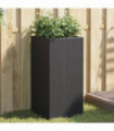 vidaXL Garden Planters 2 pcs Black 40x40x80 cm Poly Rattan