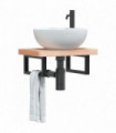 vidaXL Basin Shelf Wall Mounted Steel and Solid Wood Beech