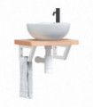 vidaXL Basin Shelf Wall Mounted Steel and Solid Wood Beech