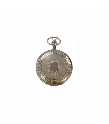 Jakob Strauss Classic Silver Tone & 12 Inch Brass Chain Pocket Watch - CLEARANCE NEEDS RE-BATTERY