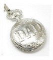 Jakob Strauss DAD Classic Silver Tone & 12 Inch Brass Chain Pocket Watch - CLEARANCE NEEDS RE-BATTERY