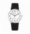 Ravel Mens Classic Big White Dial Black Leather Strap Watch R0129.20.1