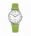 Ravel Ladies Classic Big White Dial Green Leather Strap Watch R0140.21.1