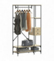 vidaXL Clothes Rack with Shelves Sonoma Oak Engineered Wood