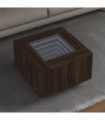 vidaXL Coffee Table with LED Brown Oak 60x60x40 cm Engineered Wood