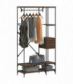 vidaXL Clothes Rack with Shelves Brown Oak Engineered Wood