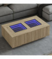 vidaXL Coffee Table with Infinity LED Sonoma Oak 116x69x40 cm
