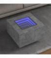 vidaXL Coffee Table with LED Concrete Grey 60x60x40 cm Engineered Wood