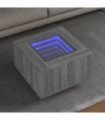 vidaXL Coffee Table with LED Grey Sonoma 60x60x40 cm Engineered Wood