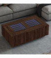 vidaXL Coffee Table with Infinity LED Brown Oak 116x69x40 cm