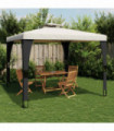 vidaXL Gazebo with Double Roof Cream 2.98x2.98 m Steel