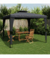 vidaXL Gazebo with Double Roof Anthracite 3.98x2.98 m Steel