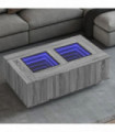 vidaXL Coffee Table with Infinity LED Grey Sonoma 116x69x40 cm