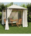 vidaXL Gazebo with Mesh Walls Cream 2.93x2.93 m Steel